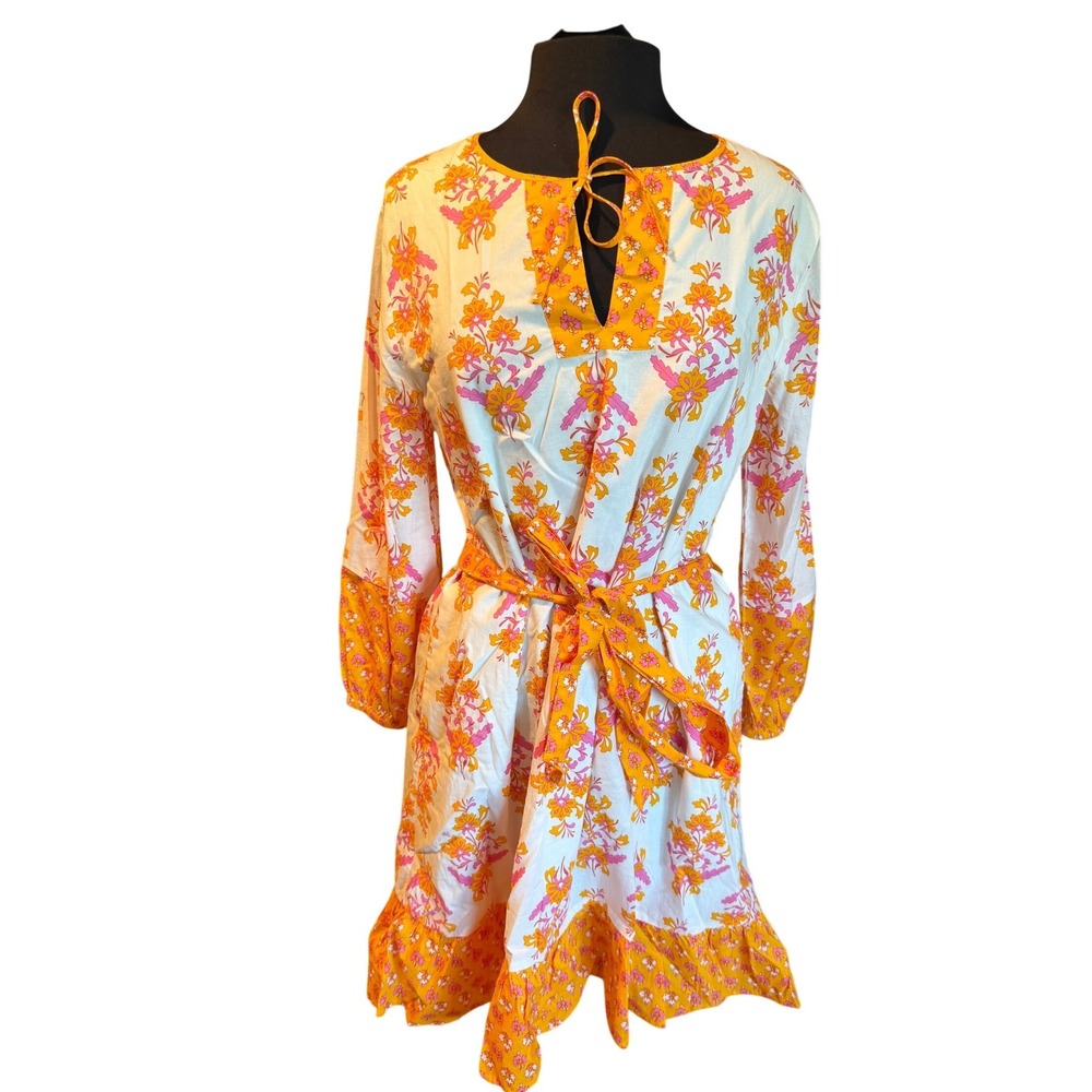 J Crew Re‎ Imagined Floral Wrap Dress Small 100 Cotton Lined Boho Summer